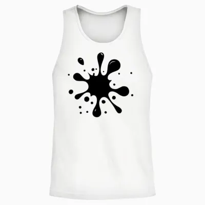 Ink Blot Art Design Unisex Tank Top - White