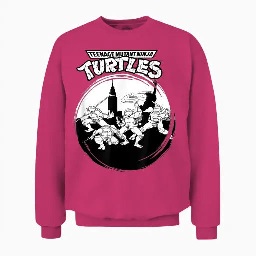 Mademark X Teenage Mutant Ninja Turtles - Original Teenage Mutant Ninja Turtles Black White New York Unisex Sweatshirt - Heliconia