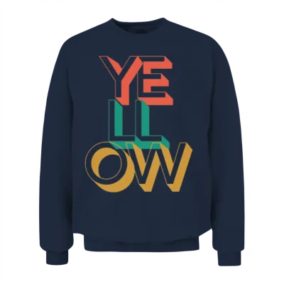 Retro Yellow Unisex Sweatshirt - Navy