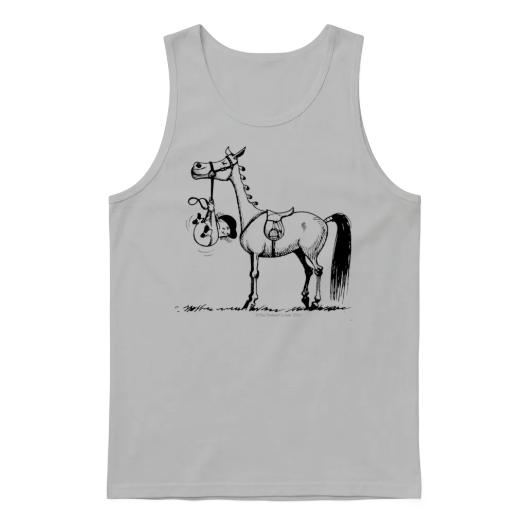 Stubborn Pony Thelwell Cartoon Unisex Tank Top - Ash