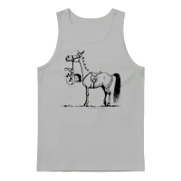 Stubborn Pony Thelwell Cartoon Unisex Tank Top - Ash – 1