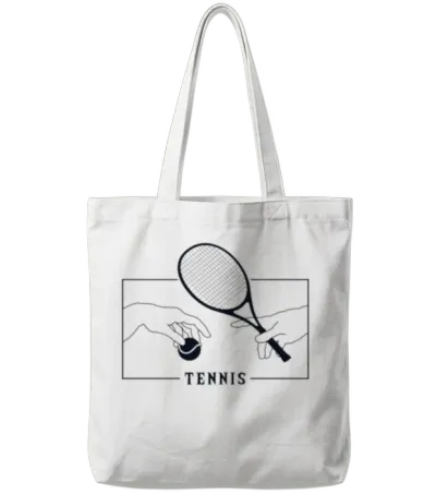 Michelangelo Creation of Adam Tennis Lover Player Tote Bags - White