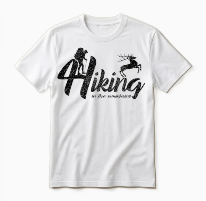 Hiking in Mountians & Outdoors Unisex T-Shirt in White
