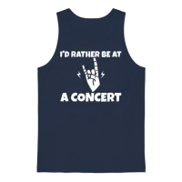 I'd Rather Be at a Concert — Music Lovers Gift Unisex Tank Top - Navy – 1