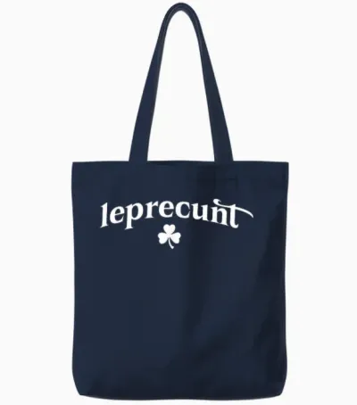 Leprecunt Irish St Patricks Day Leprechaun Shamrock Tote Bags - Navy