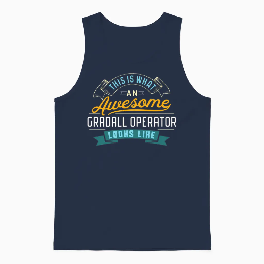 Gradall Operator Awesome Job Occupation Unisex Tank Top in Navy