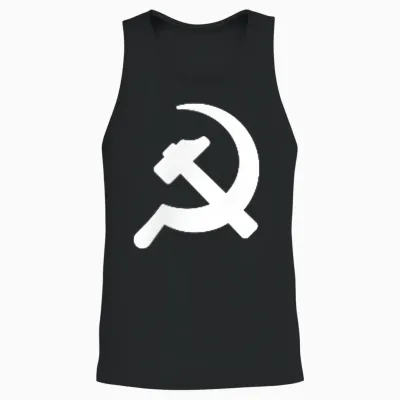 Hammer Sichel Minimalistische Grafik Kommunismus Sozialismus Unisex Tank Top - Black