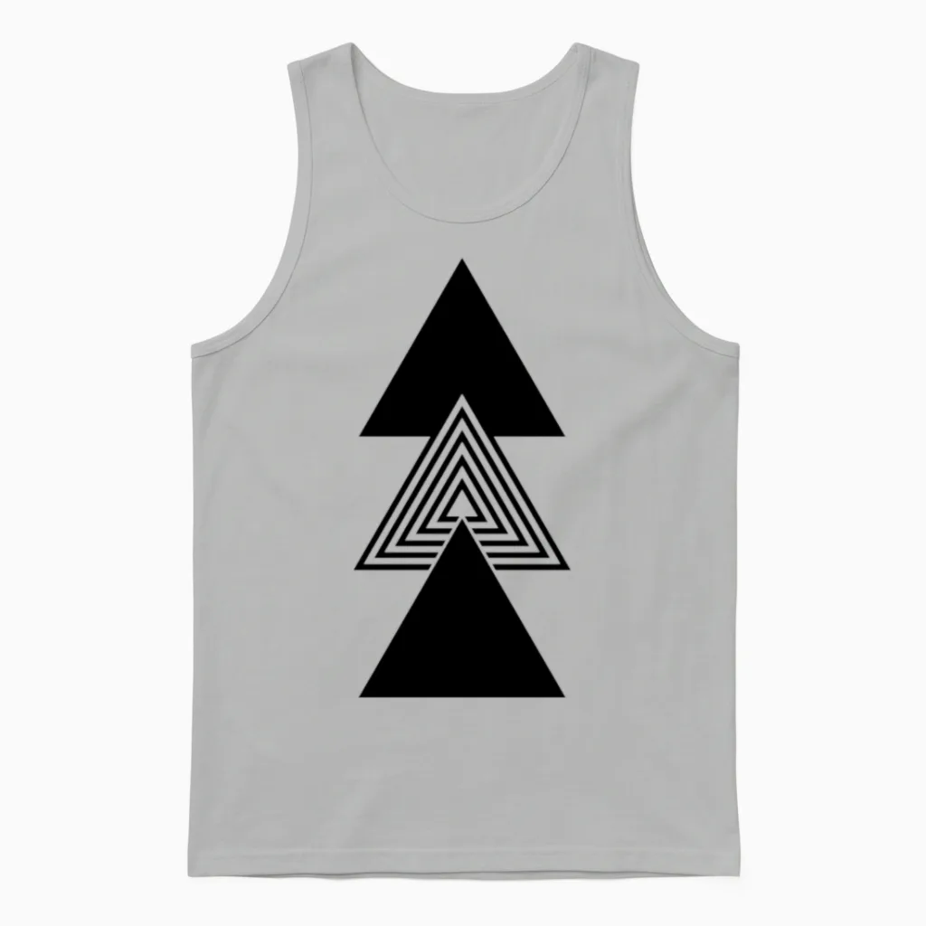 Abstract Triangle Tattoo Unisex Tank Top in Ash