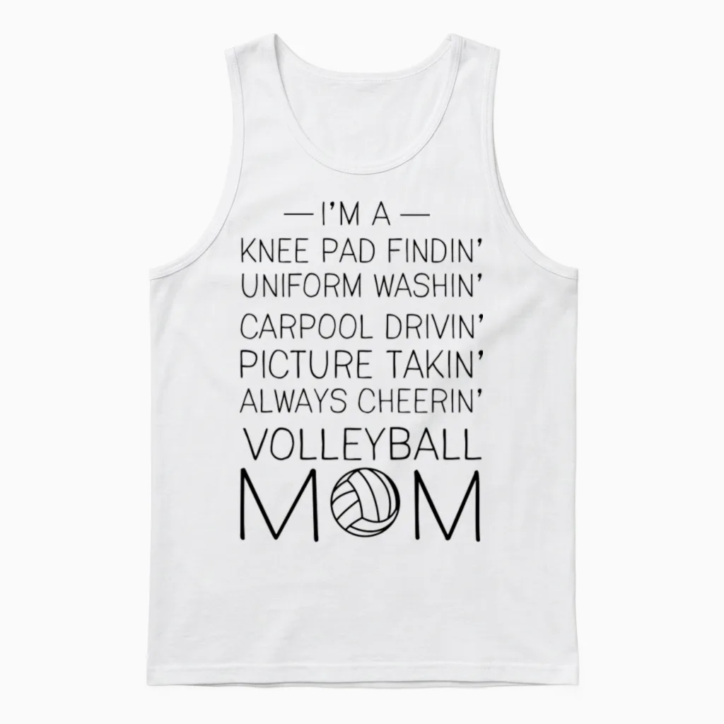 Volleyball Mom Checklist Unisex Tank Top in White