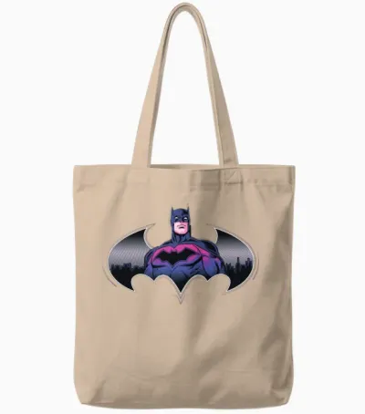 Batman Cool Design with Logo and Pink Suit Tote Bags - Natural