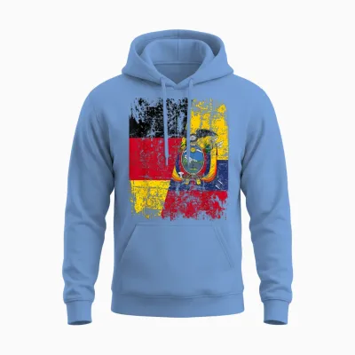 Ecuador Deutschland Flagge | Damen Herren Kinder | Ecuador Unisex Hoodie - Carolina Blue