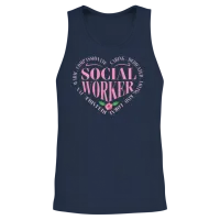 Social Worker Heart Graphic Unisex Tank Top - Navy – 2