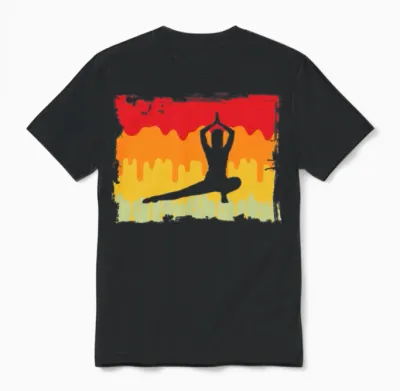 Yoga Retro Unisex T-Shirt - Black