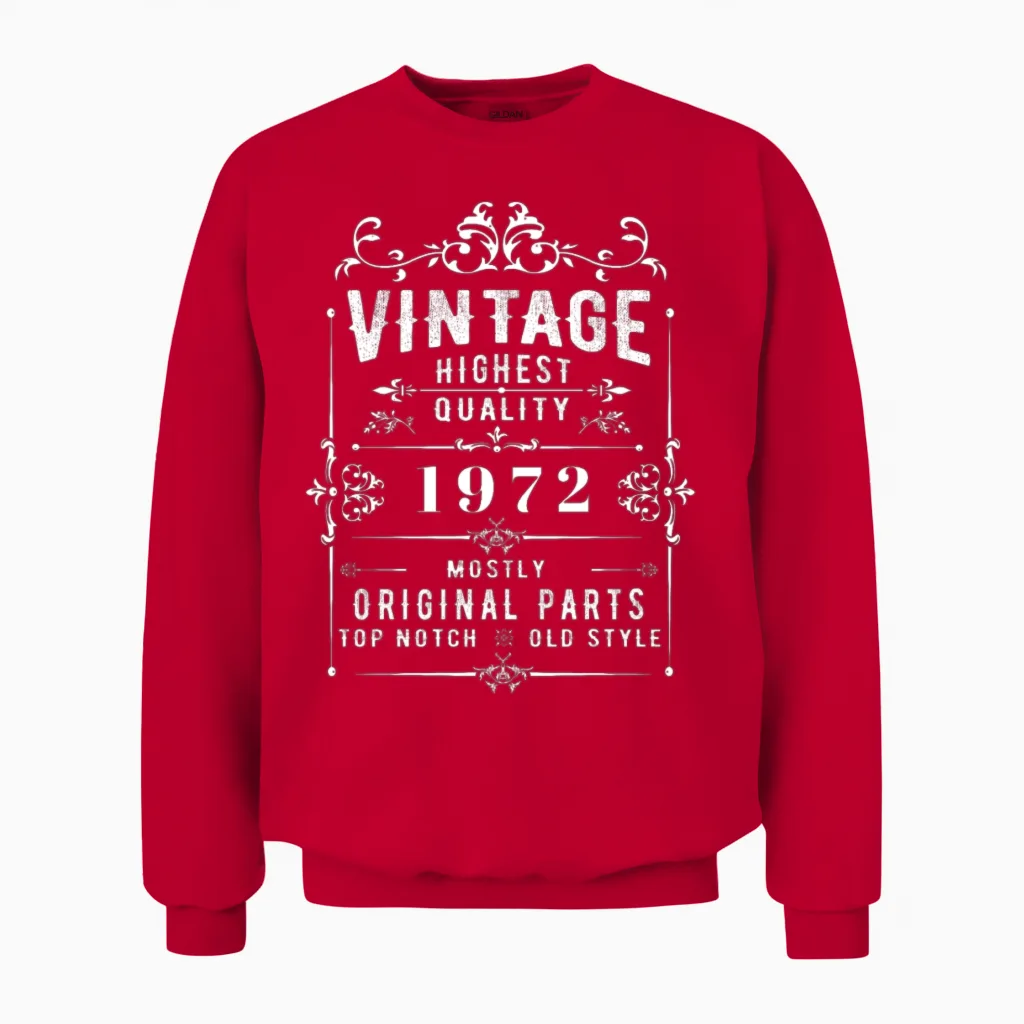 Vintage 1972 Vintage Unisex Sweatshirt in Red