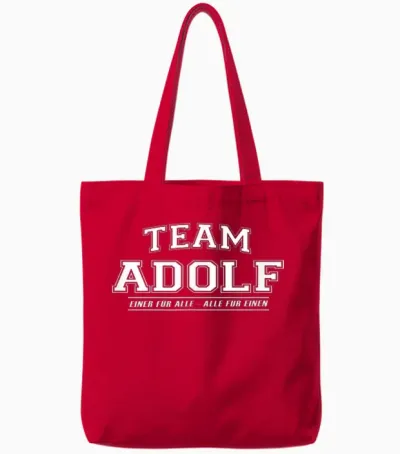 Team Adolf | Proud Family - Last Name Gift T-Shirt, Black Tote Bags - Red