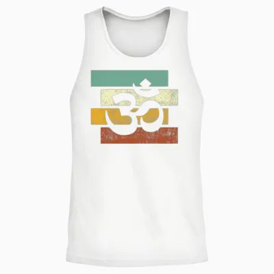 Meditation Retro Unisex Tank Top - White