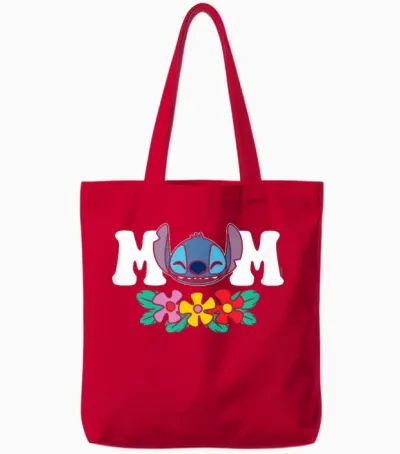 Lilo & Stitch - Mom Floral Flowers Tote Bags - Red