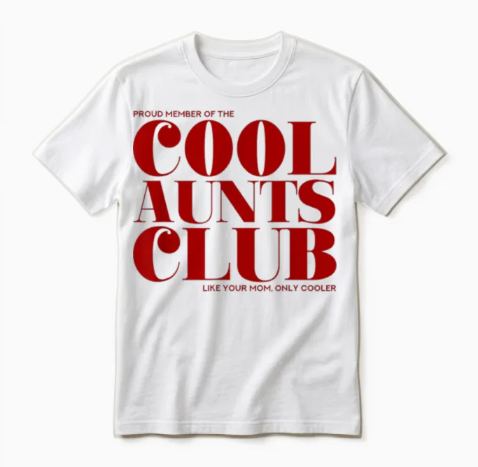 Cool Aunts Club T-Shirt with German Text "wie Deine Mutter, Nur Cooler (beste Tante") Unisex T-Shirt in White