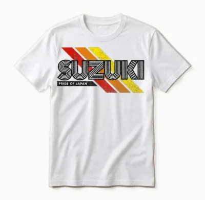Suzuki Family Name Japanese Retro Vintage T-Shirt, Black, S Unisex T-Shirt - White