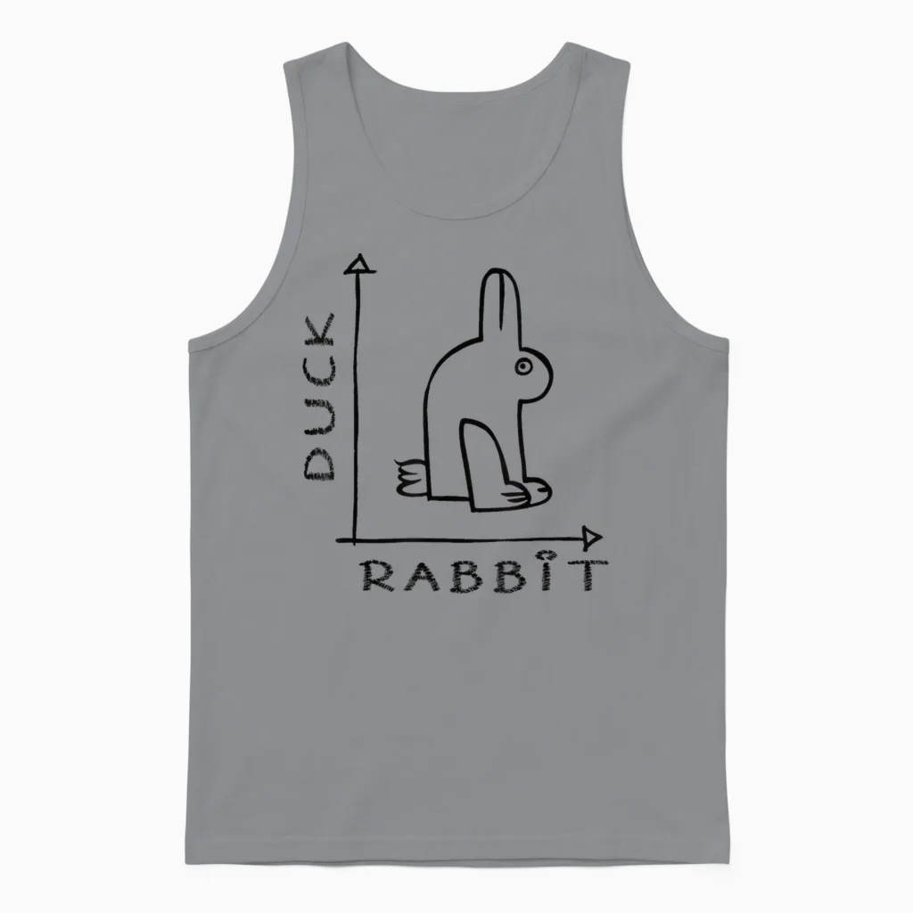 Rabbit Duck Funny Optical Illusion Unisex Tank Top in Sport Grey