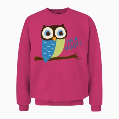 Owl Art I'm a Hoot Unisex Sweatshirt - Heliconia