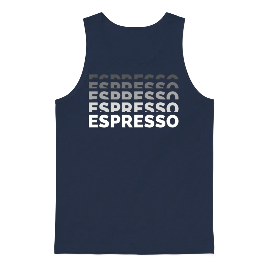 Espresso Coffee Design Unisex Tank Top - Navy