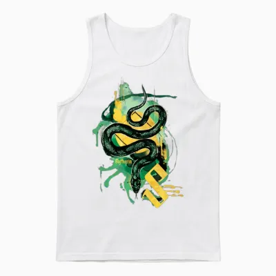 Harry Potter Slytherin Snake Unisex Tank Top - White