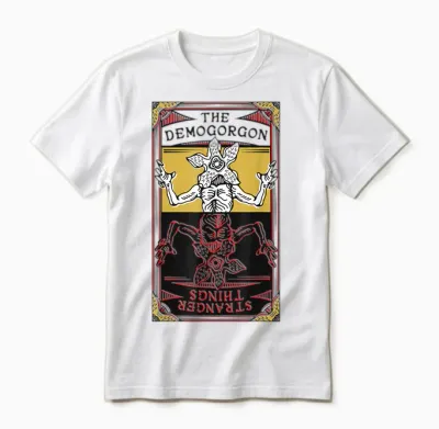 Stranger Things 4 Demogorgon Upside Down Tarot Unisex T-Shirt - White