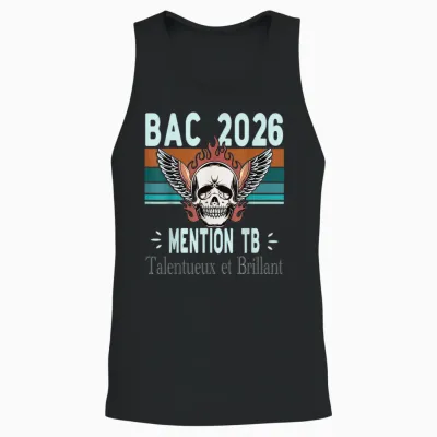 Baccalauréat 2026 Cadeau Réussite Bac Mention Tb Bachelier Unisex Tank Top - Black