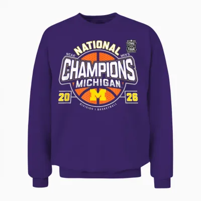Michigan Wolverines National Champs 2026 Men's Basketball Unisex Sweatshirt - Purple