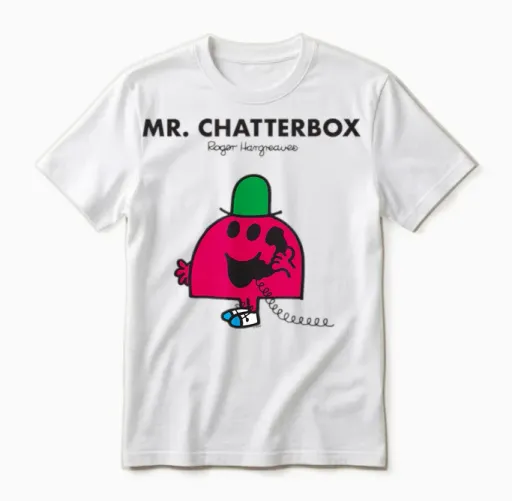 Mr. Men Mr. Chatterbox Unisex T-Shirt - White
