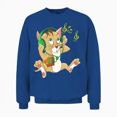 Funny Cat Desing Unisex Sweatshirt - Royal