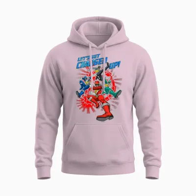 Power Rangers Dino Charge Charged Up Unisex Hoodie - Light Pink