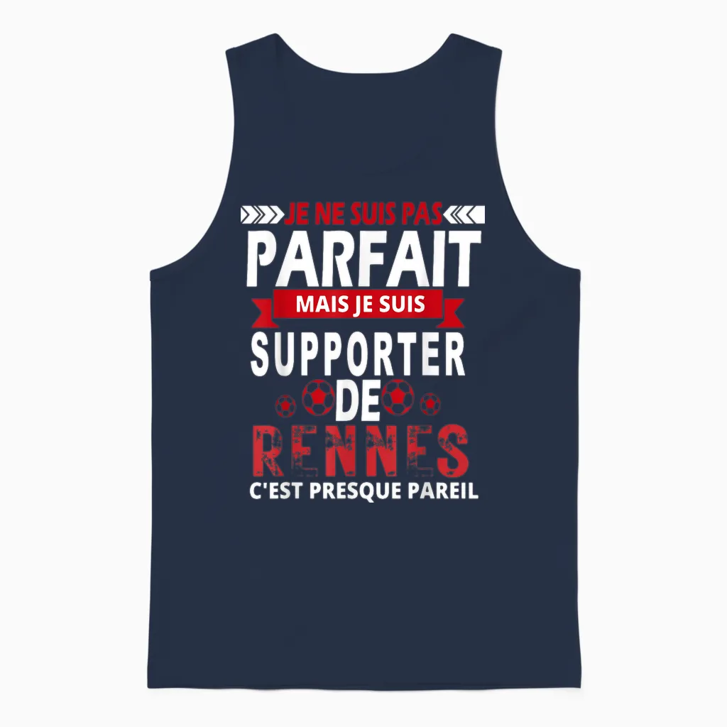 Gift Supporter Reindeer Football Rennais Humour Original Unisex Tank Top in Navy