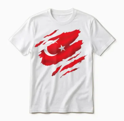 Türkei Flagge Türk Bayragi Herren Türkei Kinder Türkiye Unisex T-Shirt - White