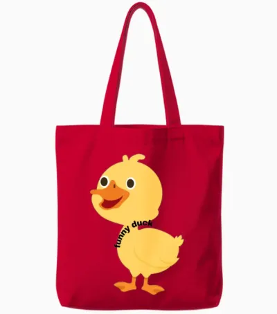 Funny Duck Tote Bags - Red