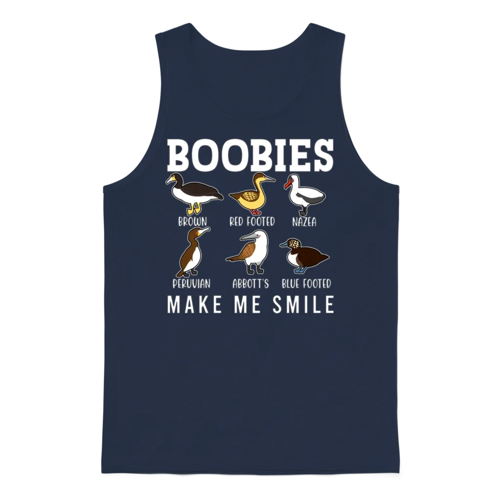 Funny Boobies Unisex Tank Top - Navy