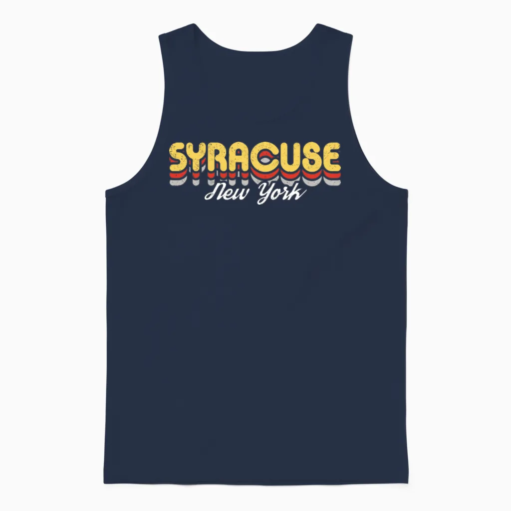 Retro Syracuse Unisex Tank Top in Navy