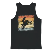 Motocross Retro Unisex Tank Top - Black – 1