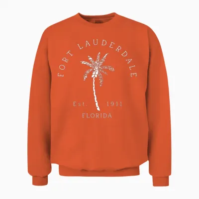 Original Fort Lauderdale Palm Tree Novelty Unisex Sweatshirt - Orange