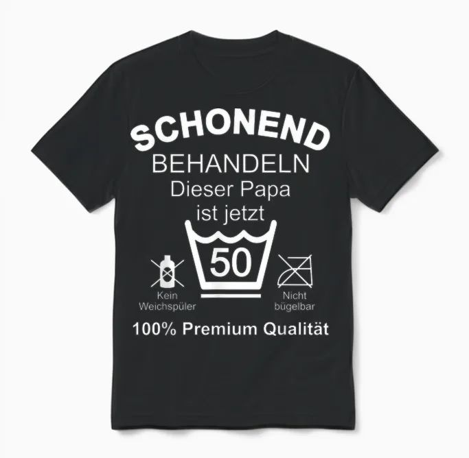 50 Geburtstag Mann 50er Papa 50 Jahre Vater Männer Unisex T-Shirt in Black