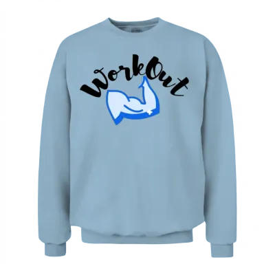 Workout Muscles Fitness Gym Unisex Sweatshirt - Light Blue