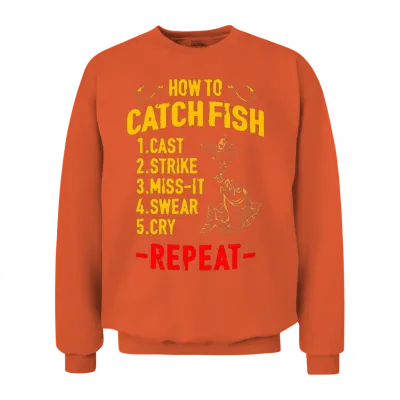 Funny Fishing Unisex Sweatshirt - Orange