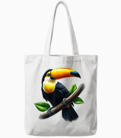 Eleganter Tukan Auf Ast Tote Bags - White