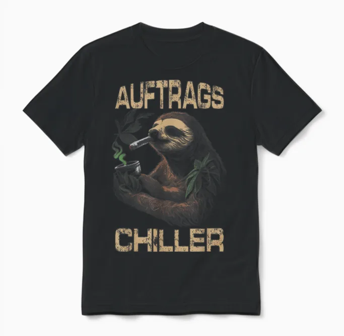 Auftragschiller Sloth Saying Stiffer Costume Cannabis Hemp Unisex T-Shirt in Black