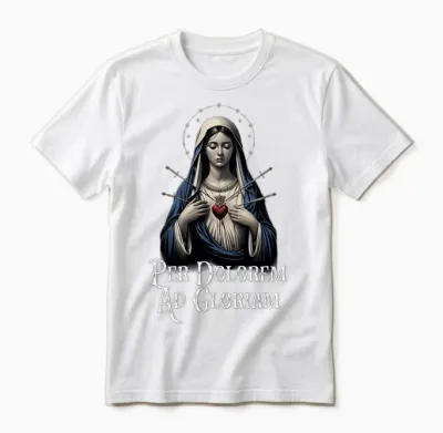 Mater Dolorosa Our Lady of Sorrows Jungfrau Maria Katholisch Langarmshirt Unisex T-Shirt - White