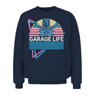 Funny Mechanic Retro Unisex Sweatshirt - Navy