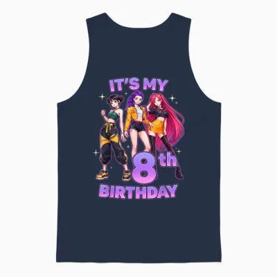 8 Years Birthday K-Pop Kids 8th Birthday Girl K-Pop Unisex Tank Top - Navy