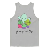 Funny Cactus, Plant Lover, Thanksgiving, Best Unisex Tank Top - Ash – 1