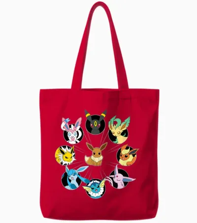 Pokémon - Eevee Evolution Circle Tote Bags - Red
